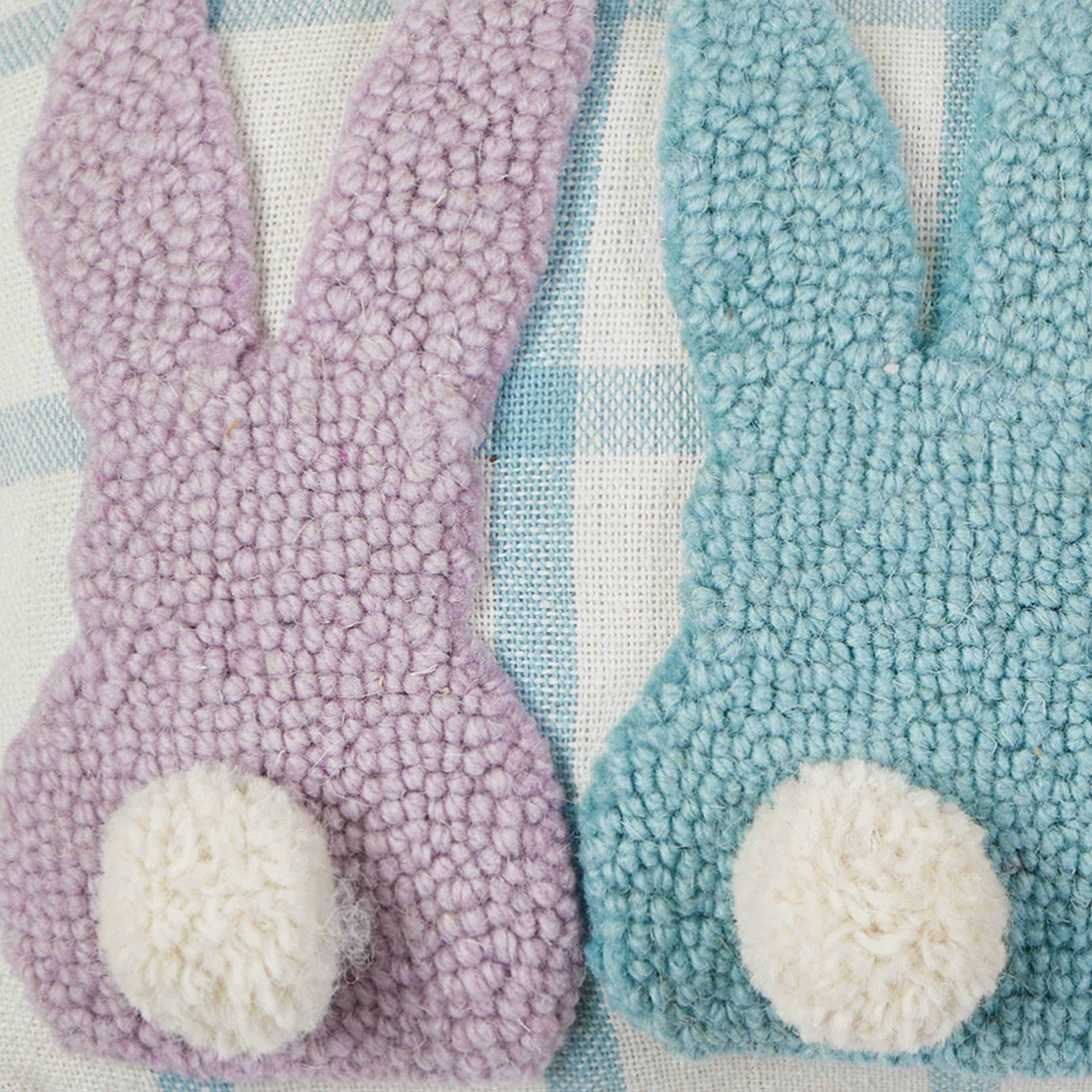 Bunny Pom Poms Tails Hook Pillow