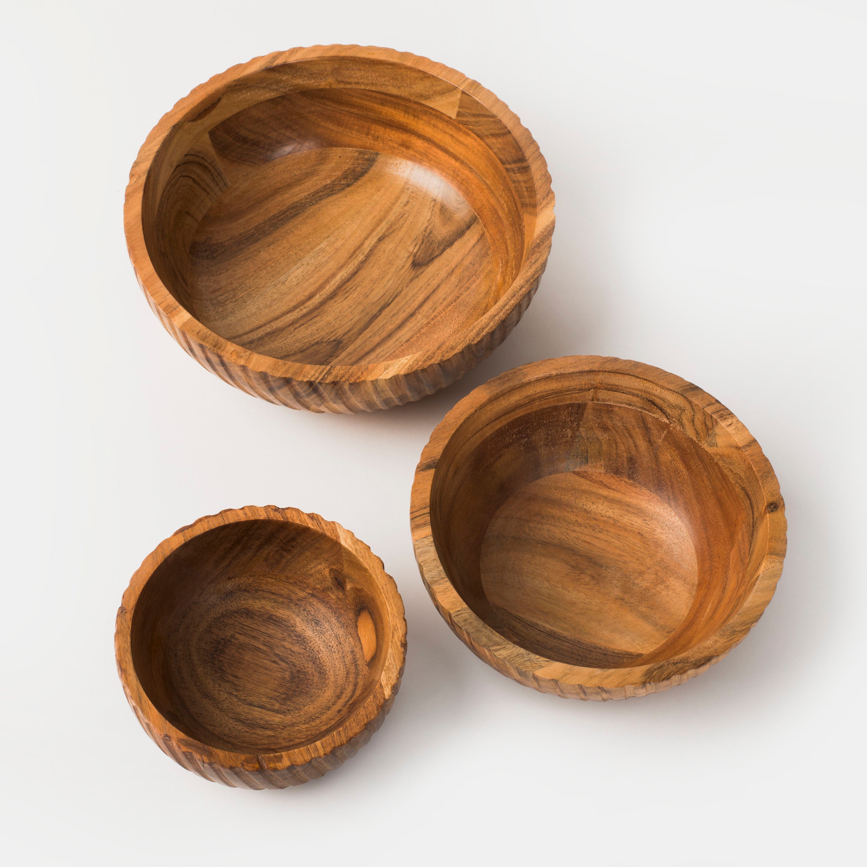 Stria Acacia Wood Bowls