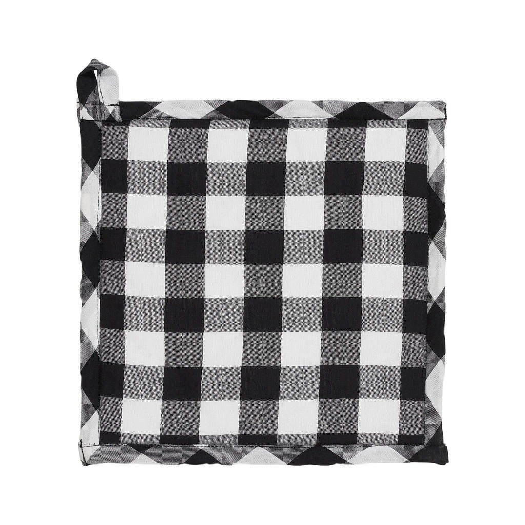 Black Buffalo Check Pumpkin Quilted Cotton Trivet 8x8