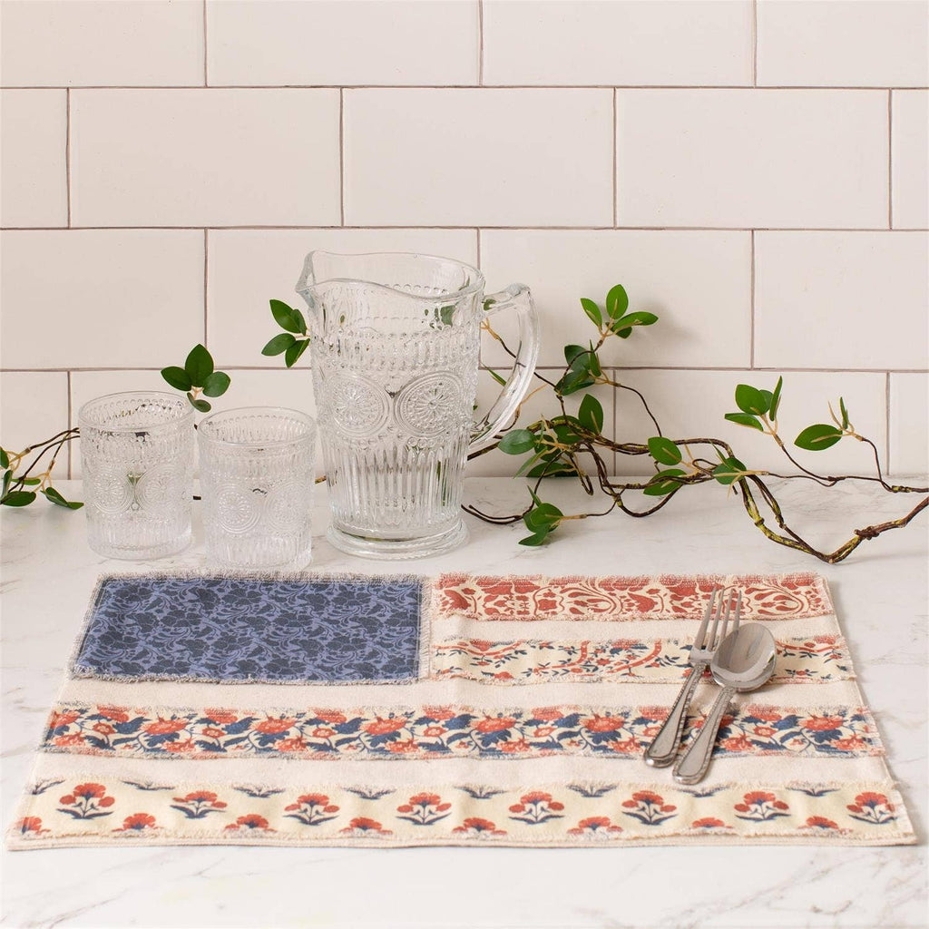 Placemats Set of 4 - Patchwork American Flag