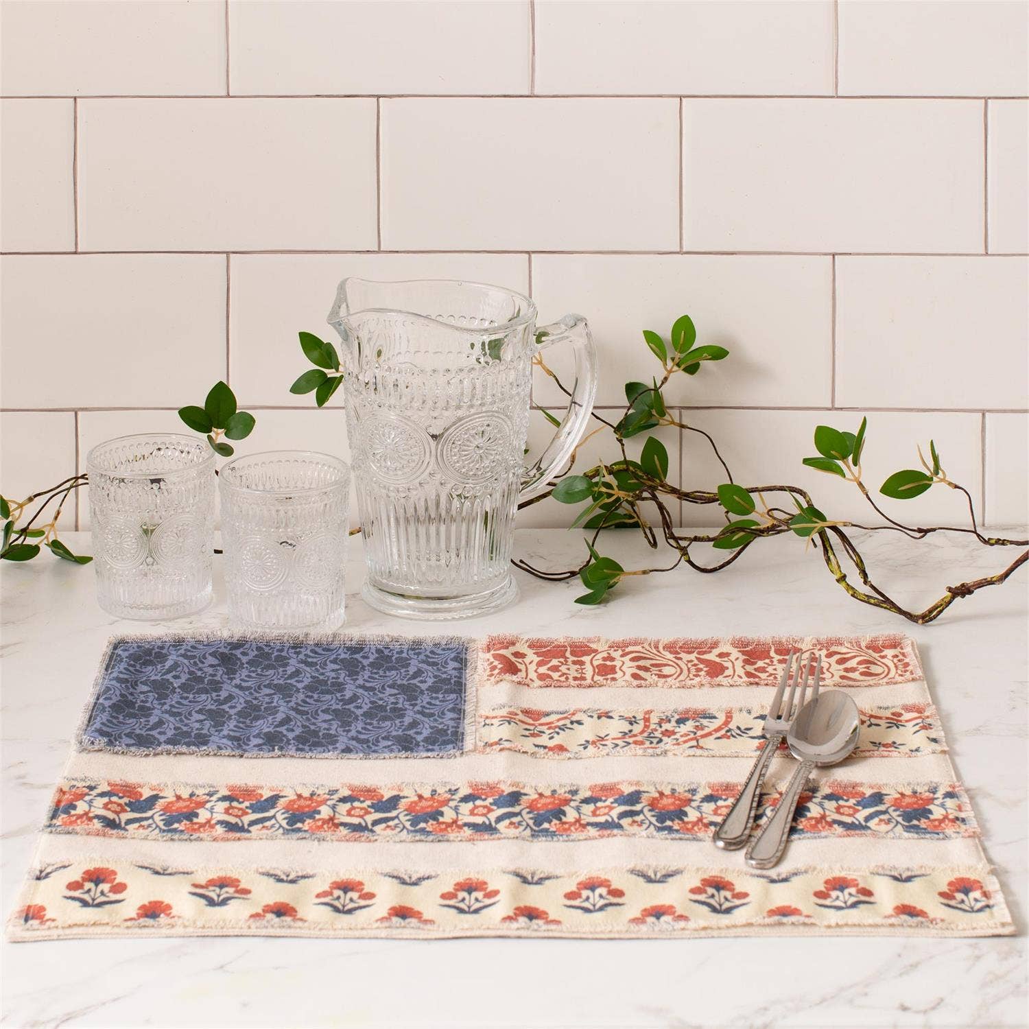 Placemats Set of 4 - Patchwork American Flag