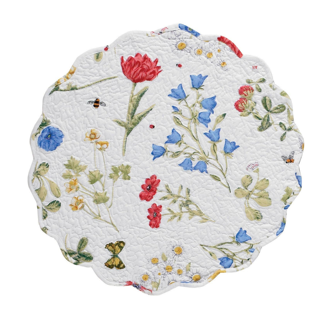 Wildflower Scalloped Round Placemat Set of 2