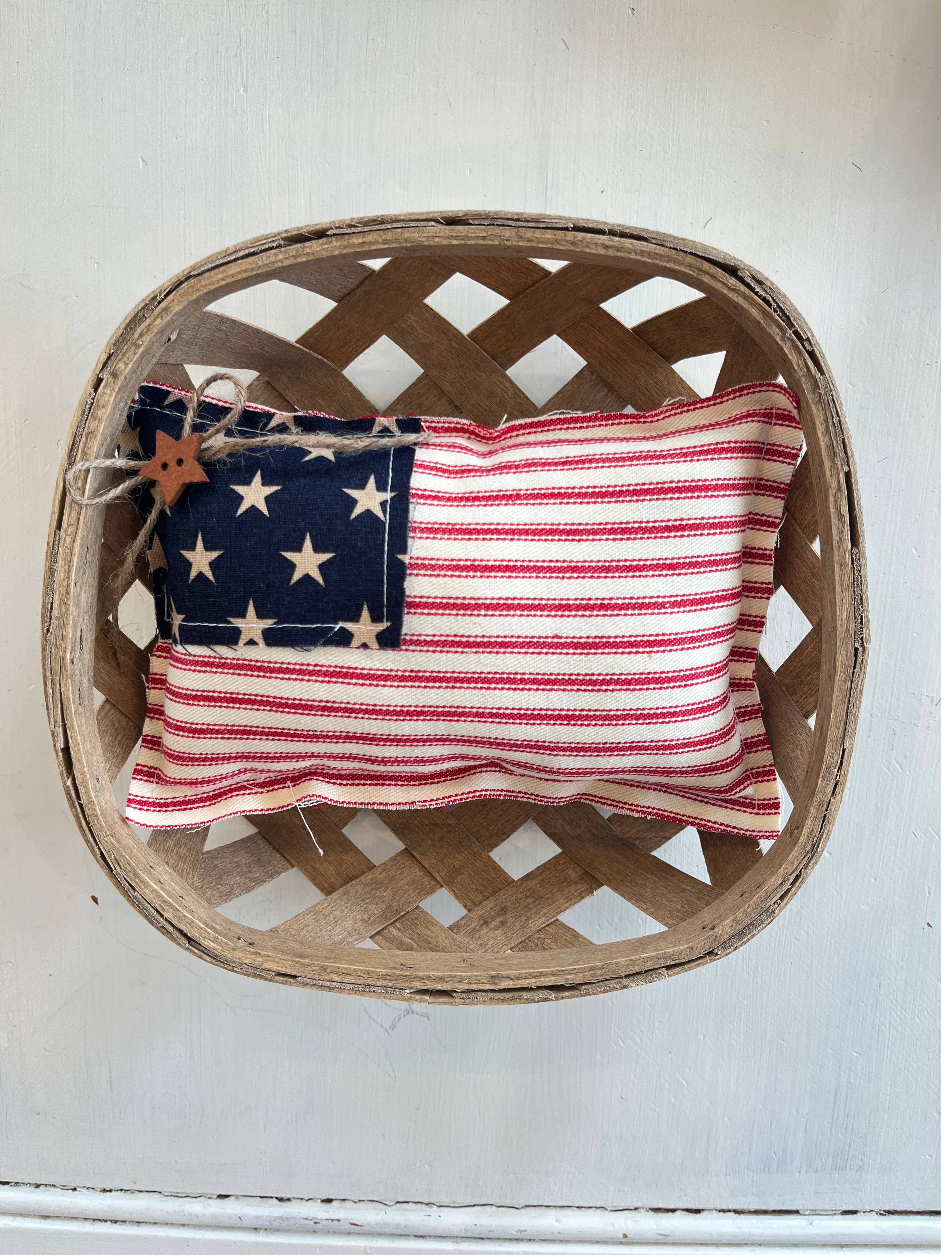 4th of July American Flag Mini Pillow-Vintage