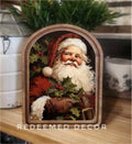 Arch Top Vintage Santa Framed Art