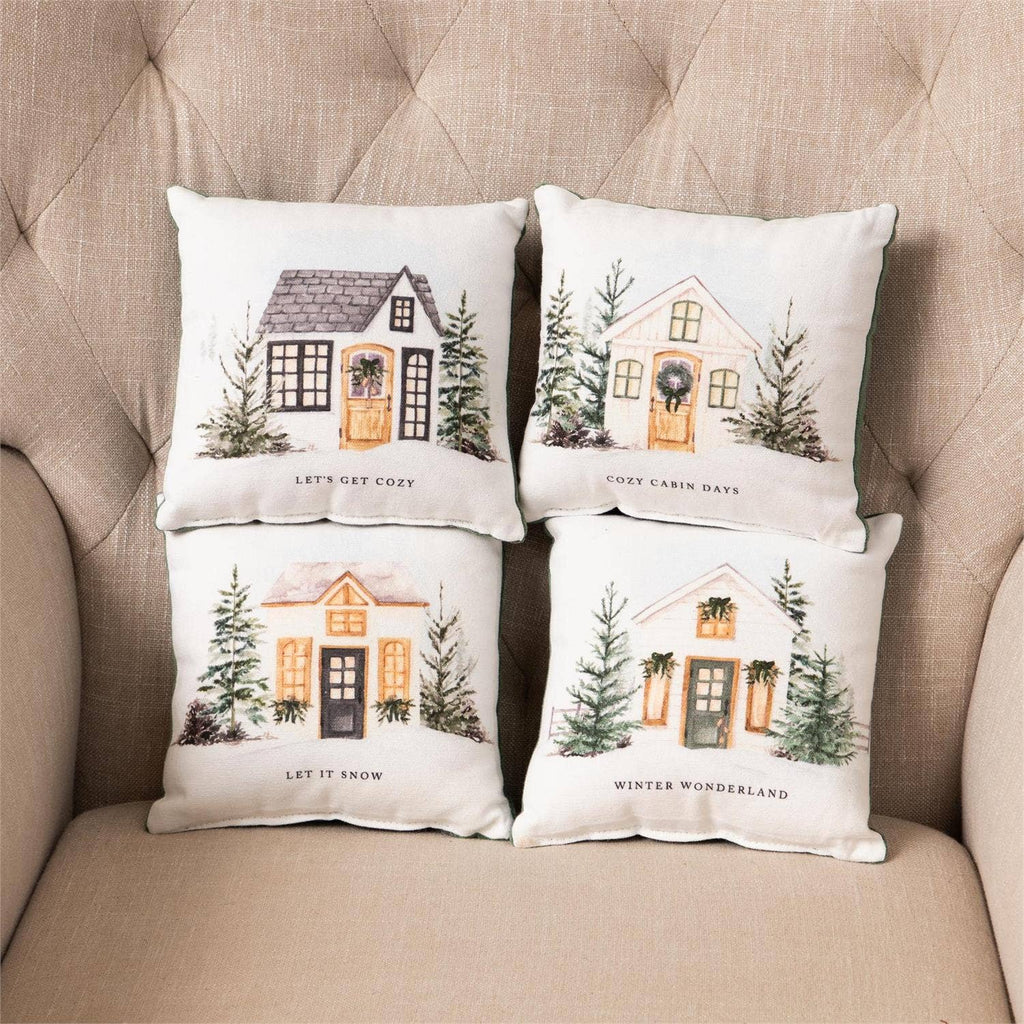 Mini Pillow - Cozy Winter Cottage