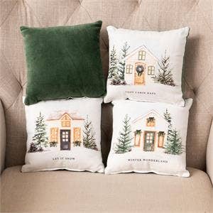 Mini Pillow - Cozy Winter Cottage