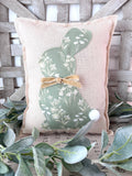 Primitive Farmhouse Easter Spring Bunny Pillow