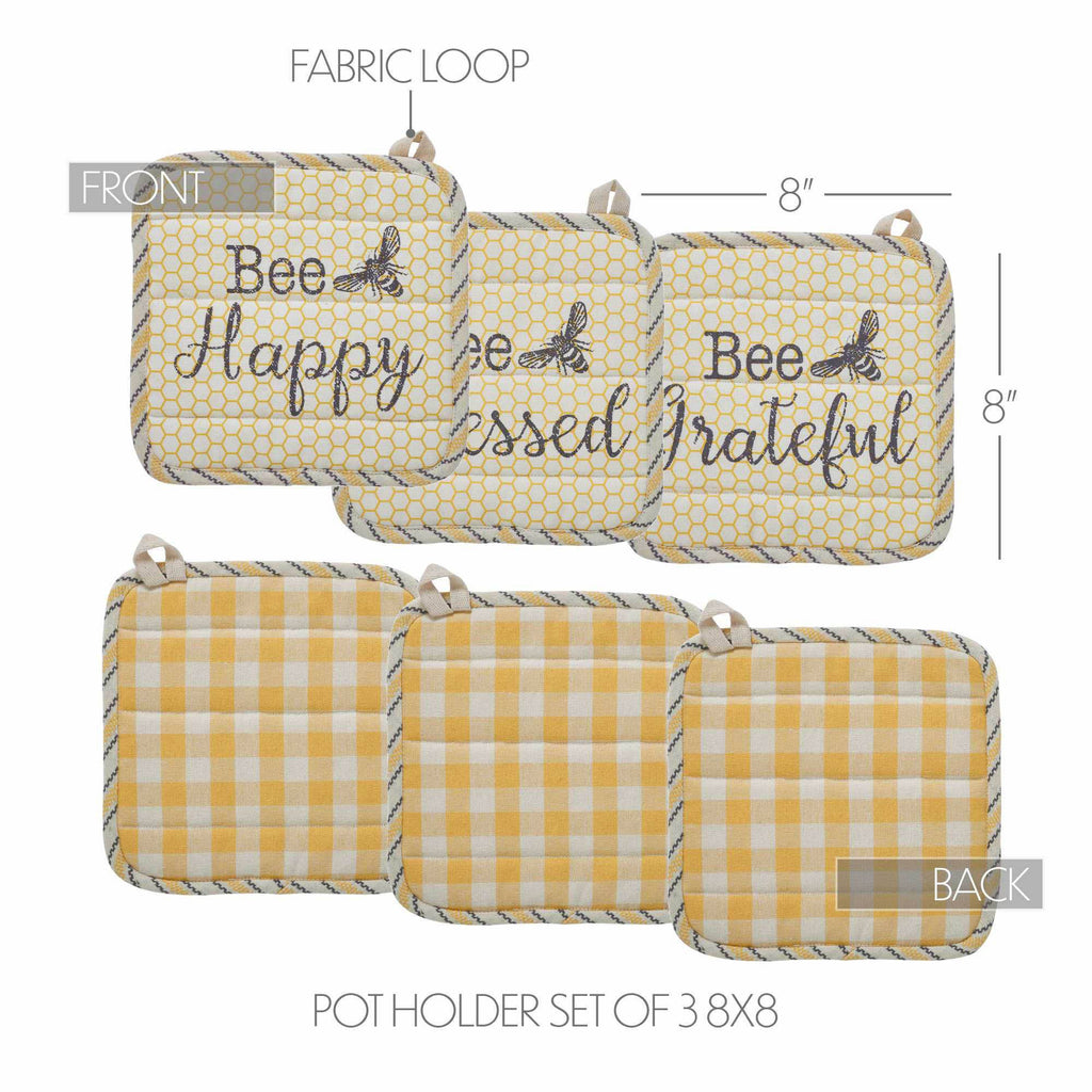 Buzzy Bees Pot Holder  8x8