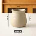 Retro Clay Utensil Holder with Wood Base