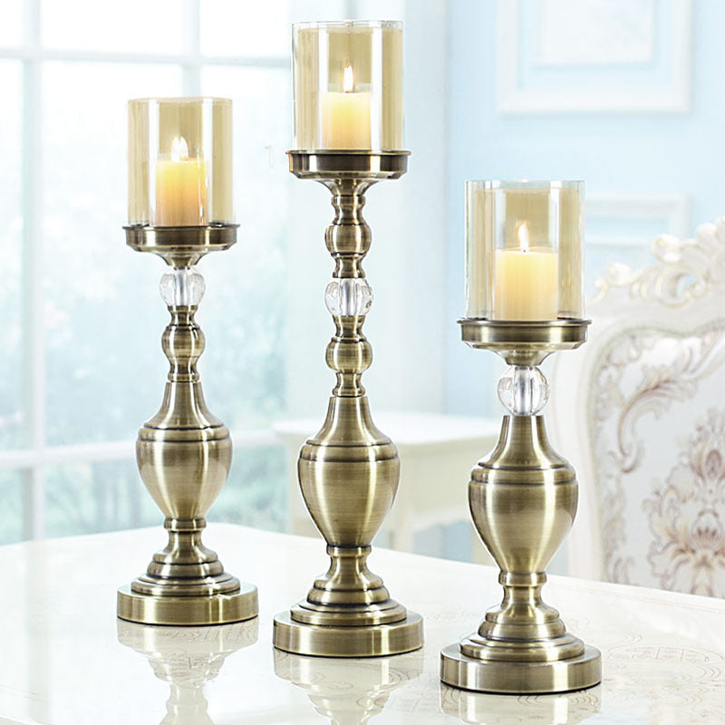 Vintage Metal Candle Holder Set